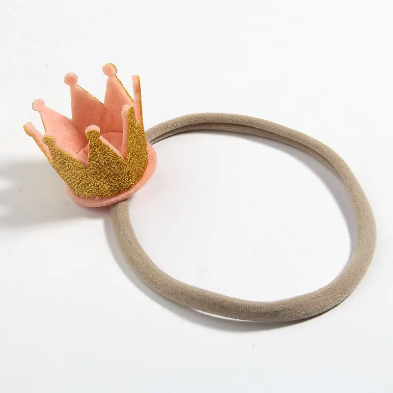 12Pcs 5CM Crown Nylon Headbands For Girls Elastic Hair Band Photographic Accessories for Kids Infants Toddlers