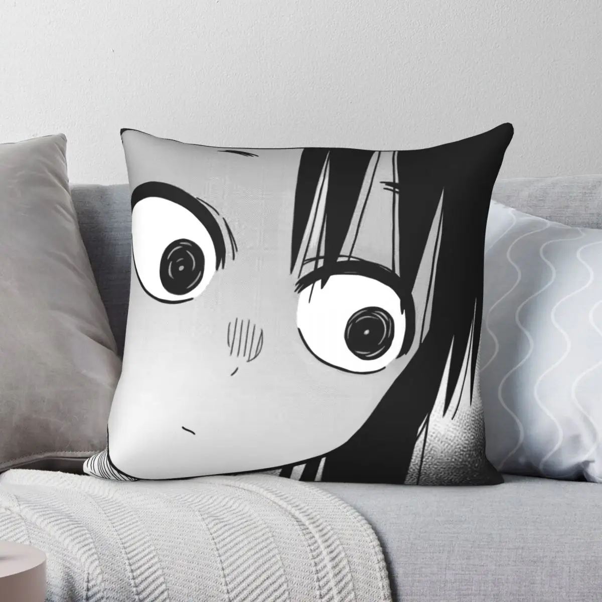 Nagatoro Eyes Ijiranaide Nagatoro-san Pillowcase Polyester Linen Velvet Creative Zip Decor Pillow Case Sofa Cushion Cover