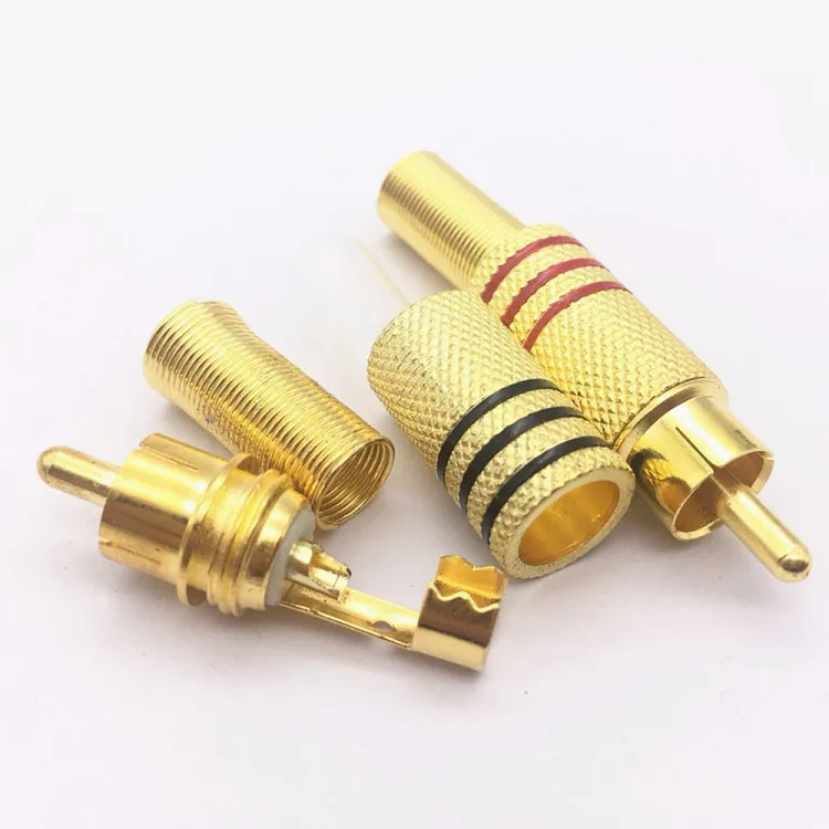 20pcs Lotus RCA welding head gold-plated RCA lotus head plug audio and video speaker signal audio connector socket EL Products