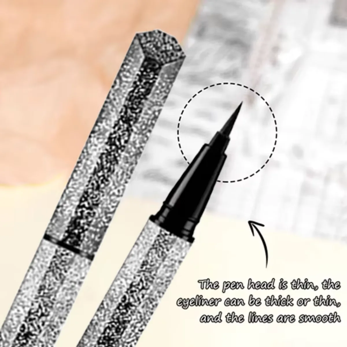 Penna per eyeliner liquido ultra sottile da 0,01 mm, penna per sopracciglia extra sottile Matita per sopracciglia liquida professionale impermeabile a prova di sudore Lon