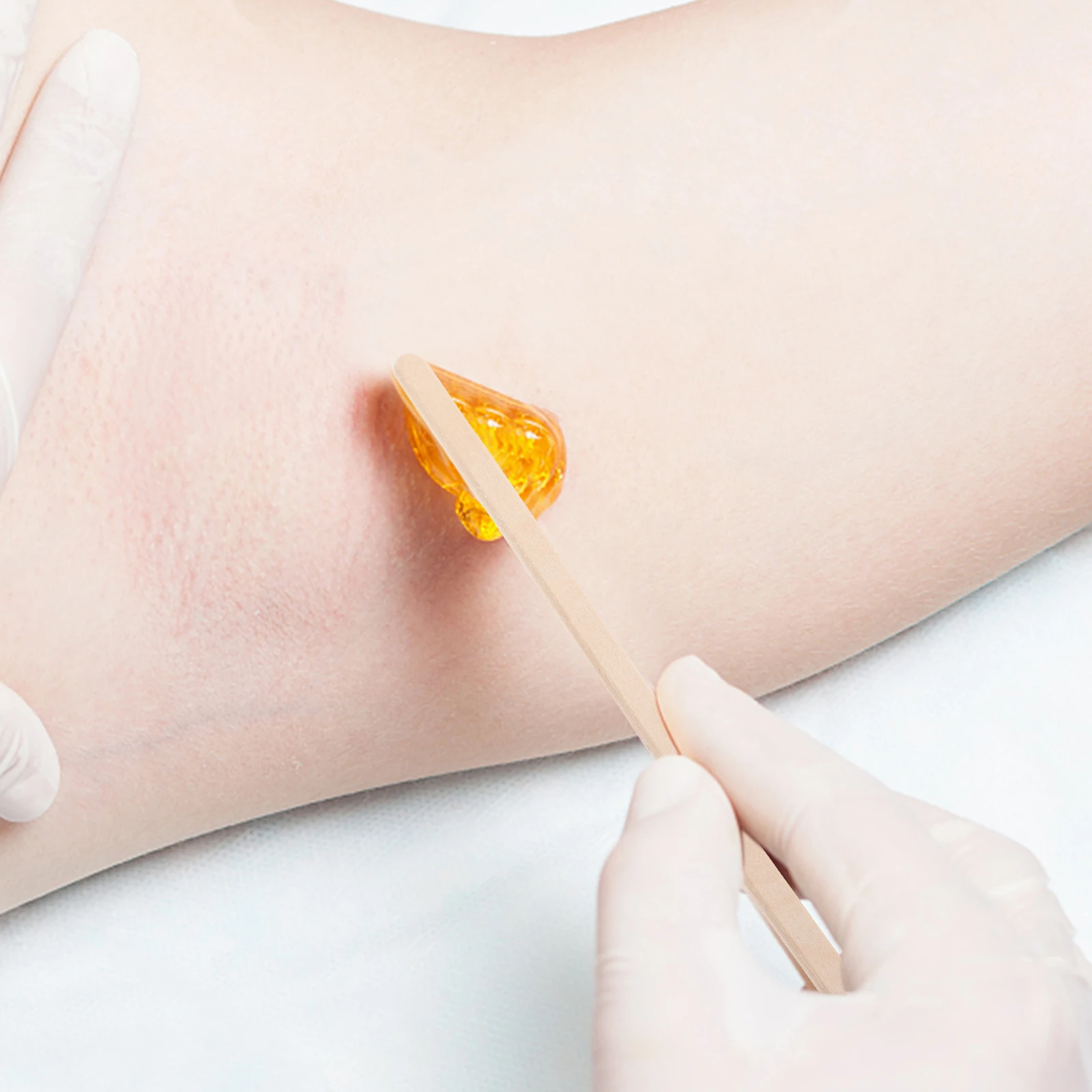 

100pcs Wax Stick Wood Spatula 140x6x2mm Thick Round Edge for Hair Removal Waxing Tool Eyebrow Shaping Reusable