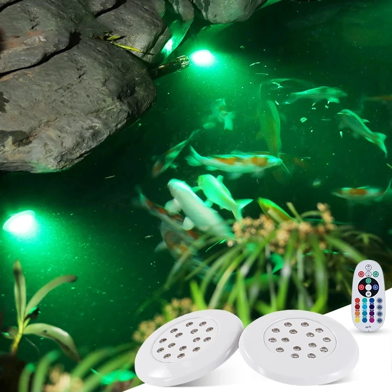 Underwater Spotlight Pool Landscape Light EU/US Plug IP68 Round 95mm 3/6/10w RGB Swimming Bath Spa Lamp Fish Tank Pond Light