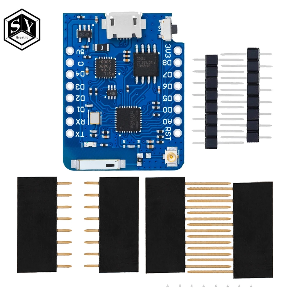 WEMOS D1 Mini Pro 4M 16M Bytes External Antenna Connector NodeMCU Based ESP8266 ESP-8266EX CP2104 WIFI Development Board Micro