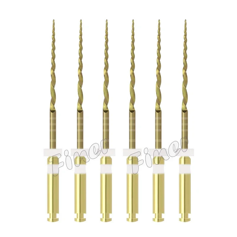 6pcs Dental Pro Gold Taper Endo Files Root Canal Taper Endodontic File Heat Activated Endodontic Files SX-F3 Engine Use Files