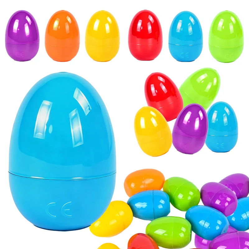 Plastic Easter Eggs Colorful Surprise Eggs for Kids Hunt Game, Party Favors & DIY Craft Supplies | Reusable Gift Packaging Boxes