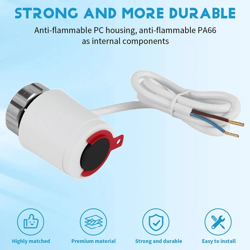 230V Normally Closed NC M30x1.5Mm Electric Thermal Actuator For Underfloor Heating TRV Thermostatic Radiator Valve