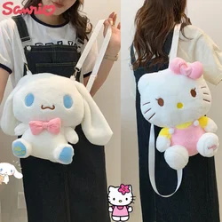 Kawaii Plush Backpacks Cute Cinnamorol Mymelody Kuromi Hello Kitty Kawaii Bags Mini Anime Backpack Shoulder Bag Messenger Bag