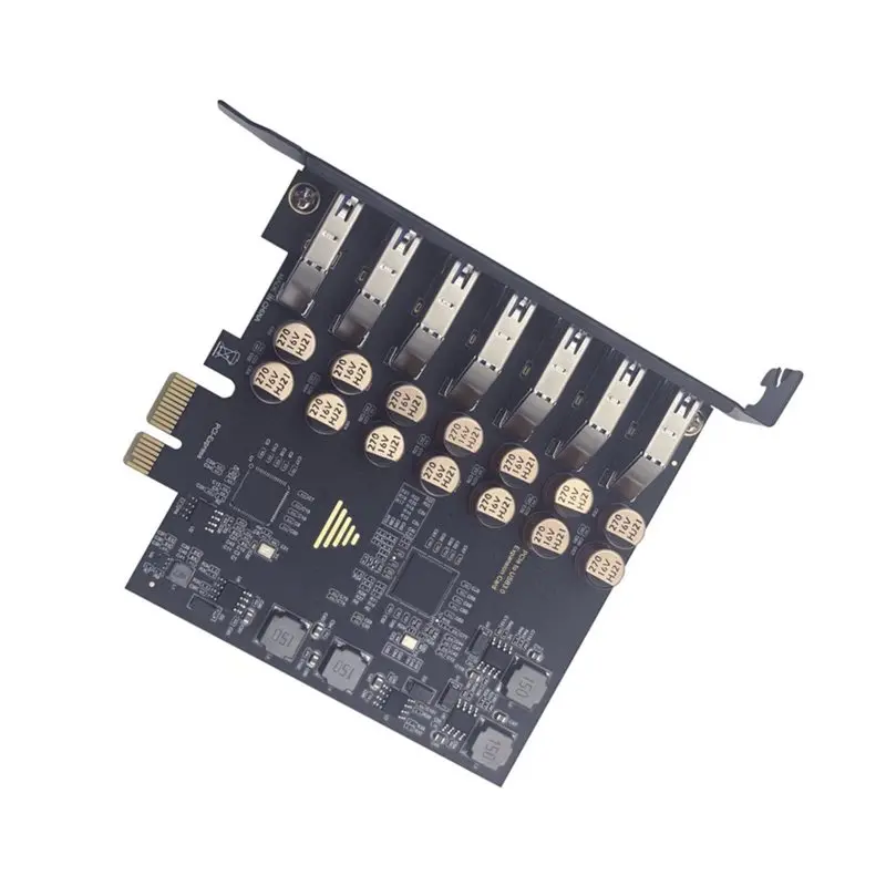 Exquisite-USB3.2 GEN1 5Gbps 7 Port USB PCI-E Expansion Card For Desktop Computer Systems For PC Adapter Cards