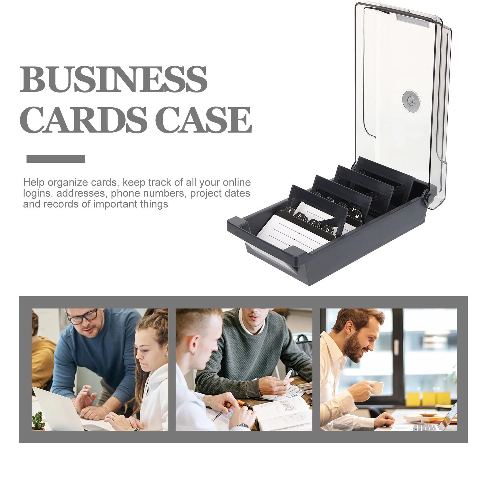 

Plastic Card Case Holder Container ganizer Box for Business Visiting Cards Office Supplies Desktop St Notebook Index