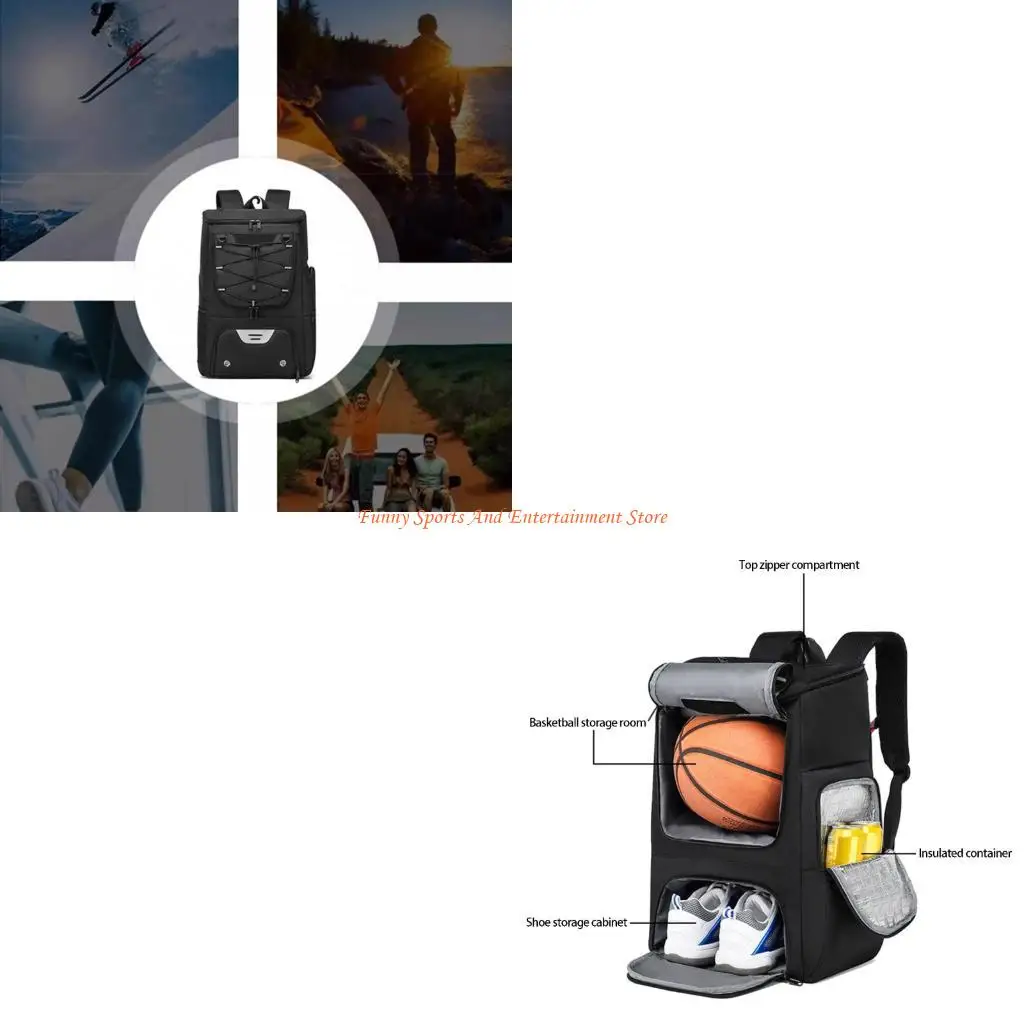 

C4DE Water Resistant Basketball Football Backpack With Separate Shoe Area