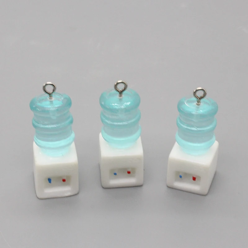 6pcs/pack Funny Mini 3D Water Dispenser Resin Charms Creative Small Model Cute Pendant For Earring Keychain Jewelry Making F54