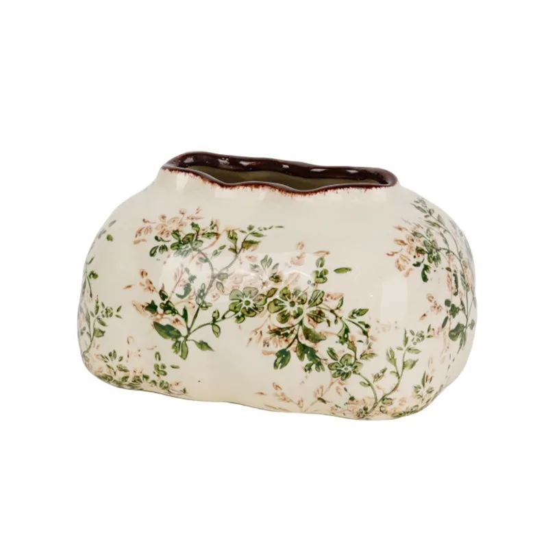 For Pastoral Fresh Flower Ceramic Paper Box Tissue Box Decorative Home Living Room Napkin Paper Box Creative Ornament