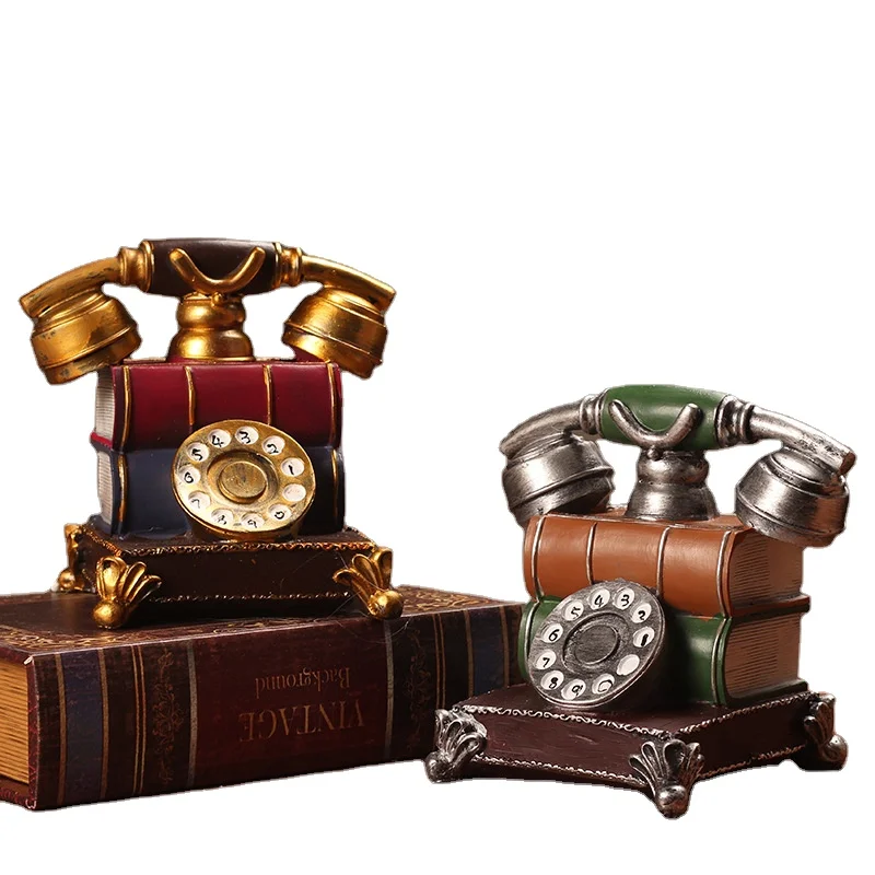 

Antique Style resin Telephone Model Retro Home Decoration polyresin Crafts Furnishing Articles