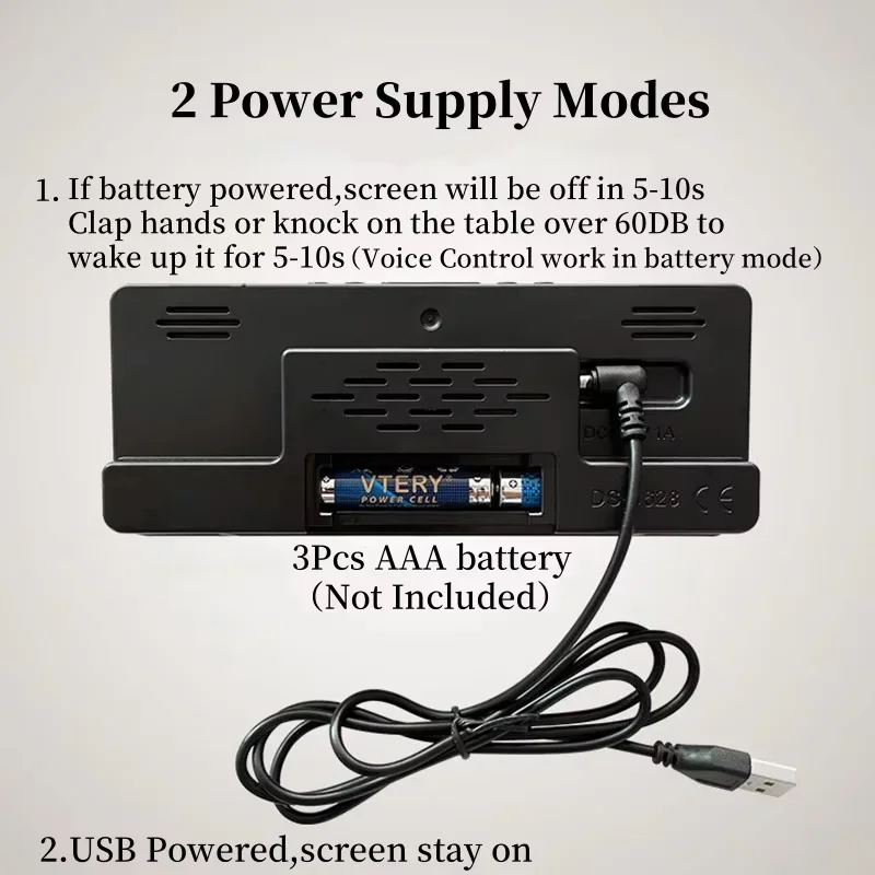 Voice Control LED Alarm Clock 3