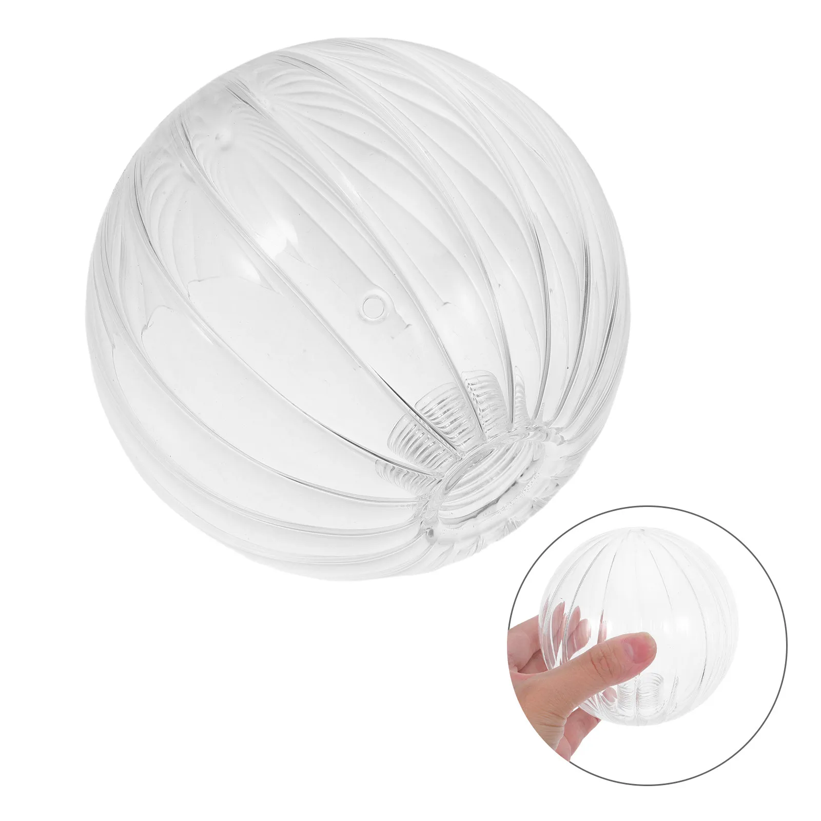 Ribbed Clear Striped Glass Lampshade Globe Replacement for G9 Socket Round Pendant Wall Light Cover 4.7 Inch Diameter