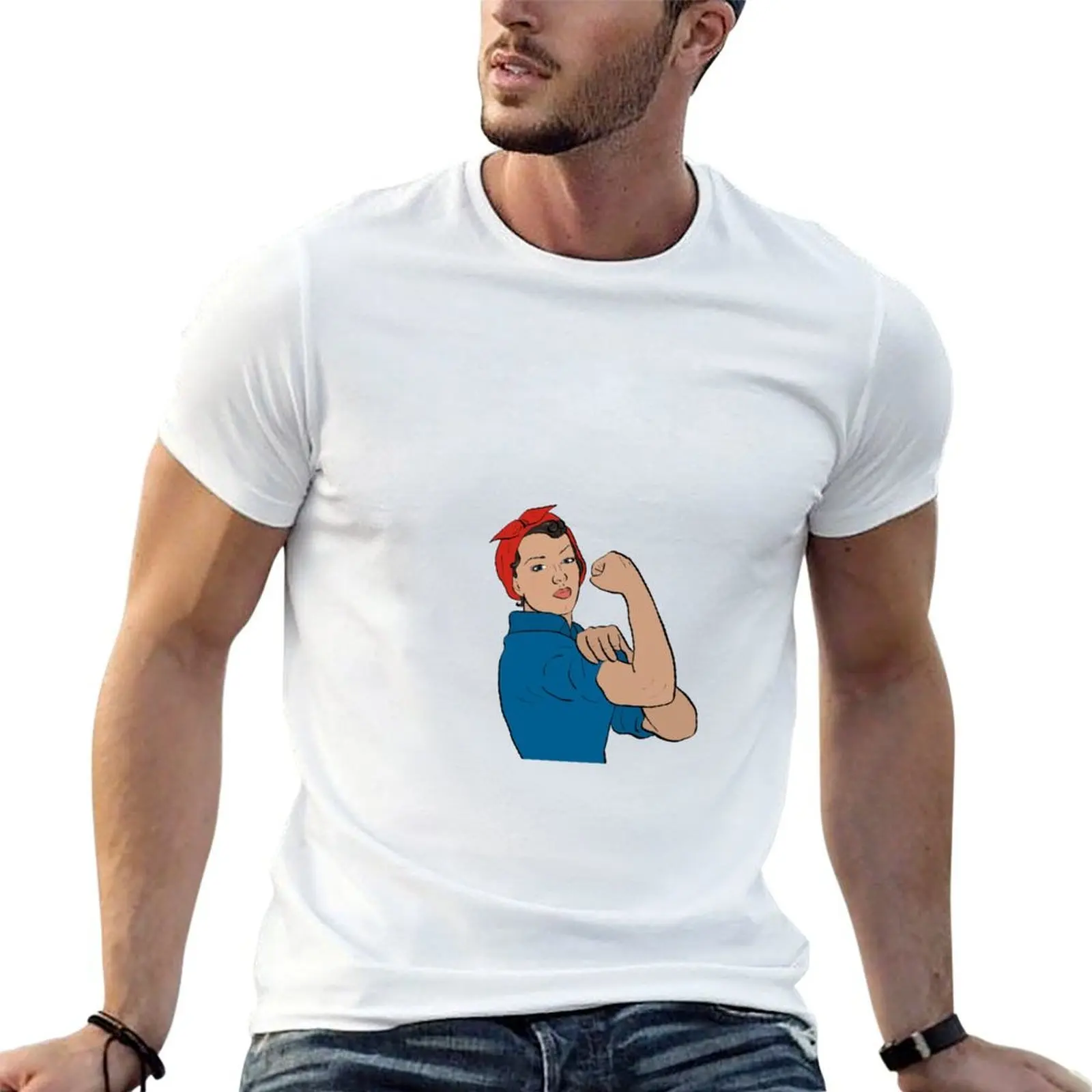 

Rosie The Riveter T-Shirt t shirts cotton 100% man tshirt cotton tshirt 100% T-Shirt