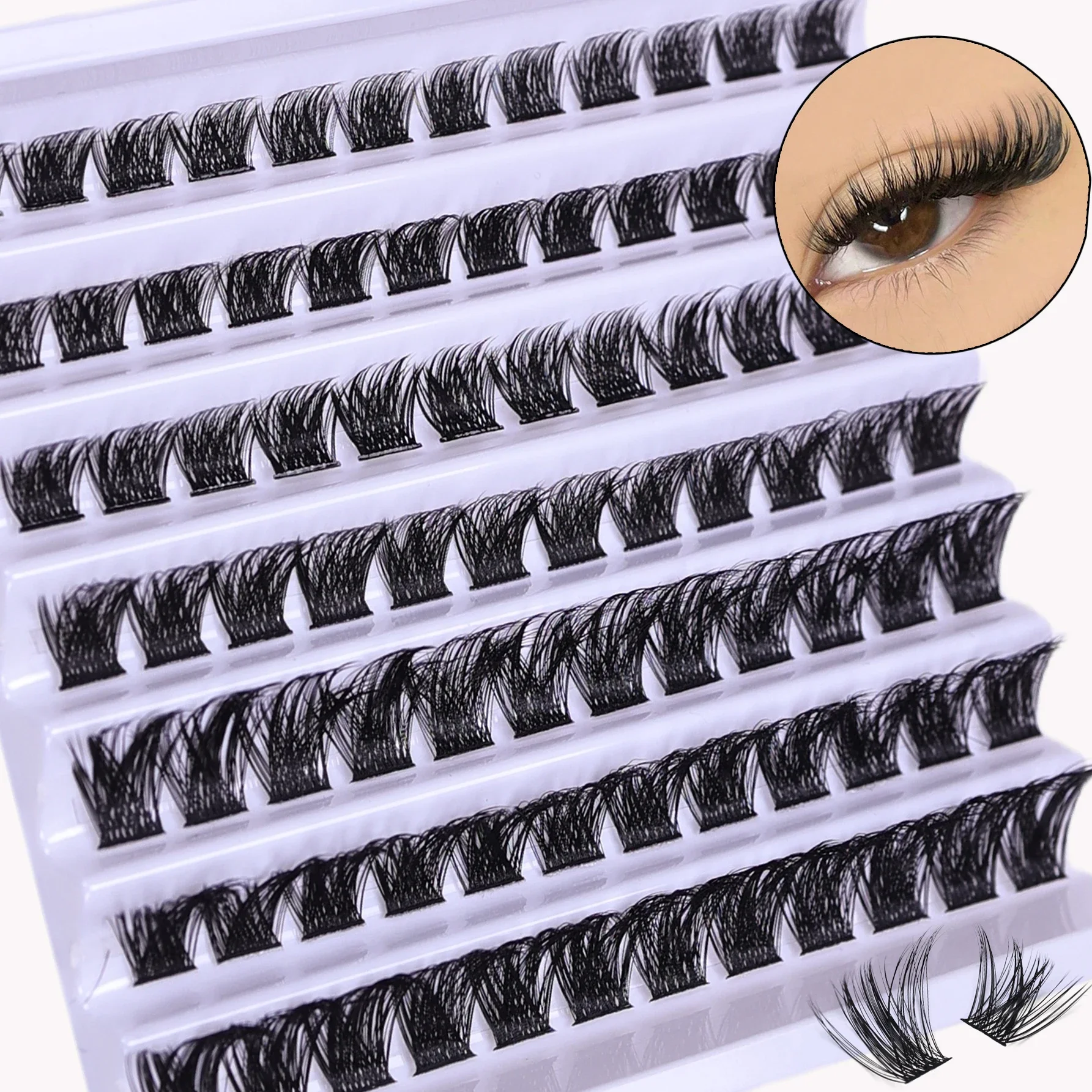 Lash Clusters 84pcs Cluster Lashes 8-16mm Wispy Individual eyelashes  Natural Look Lashes D Curl Fluffy Cluster Lash DIY Eyelash