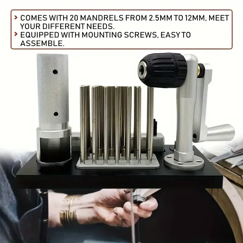 

Профессиональная машина для волочения проволоки из нержавеющей стали, ручная машина для изготовления прыжковых колец с 20-оправками, аксессуары для ювелиров