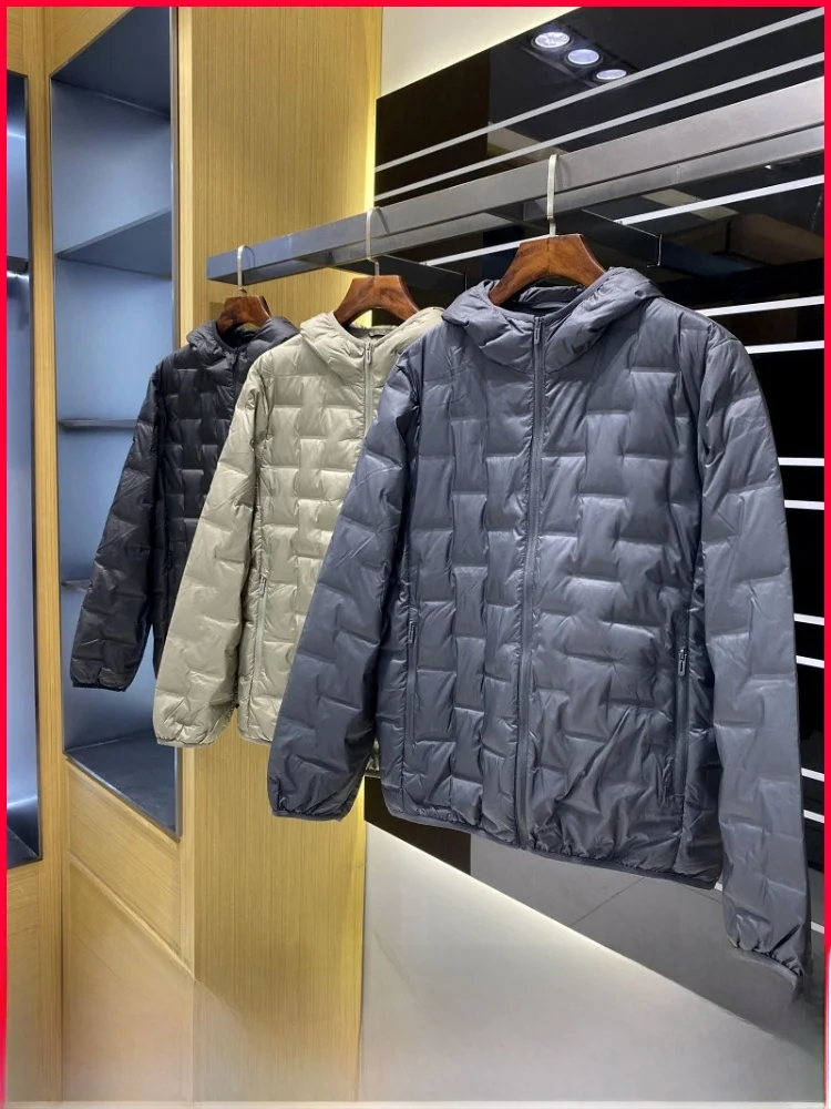 

Men's Faionable Hooded Lightweight Durable down Jaet 90% down Los Velvet Material Windproof Warm Regular Fit Outerwear