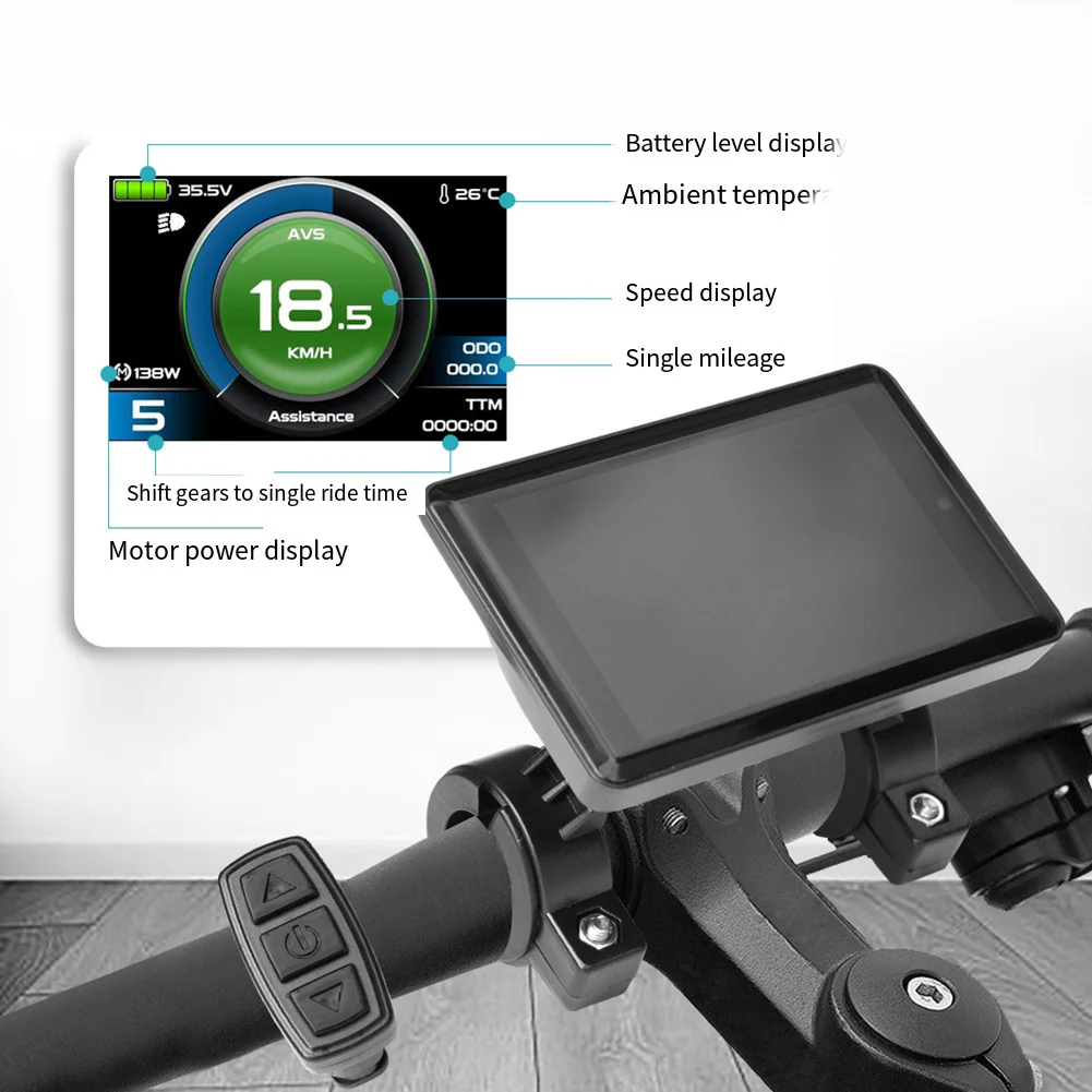 

For KT Ebike Display TF02H 36V 48V Waterproof Instrument Panel Connector with 5 Pin for Electric Bicycle Controller