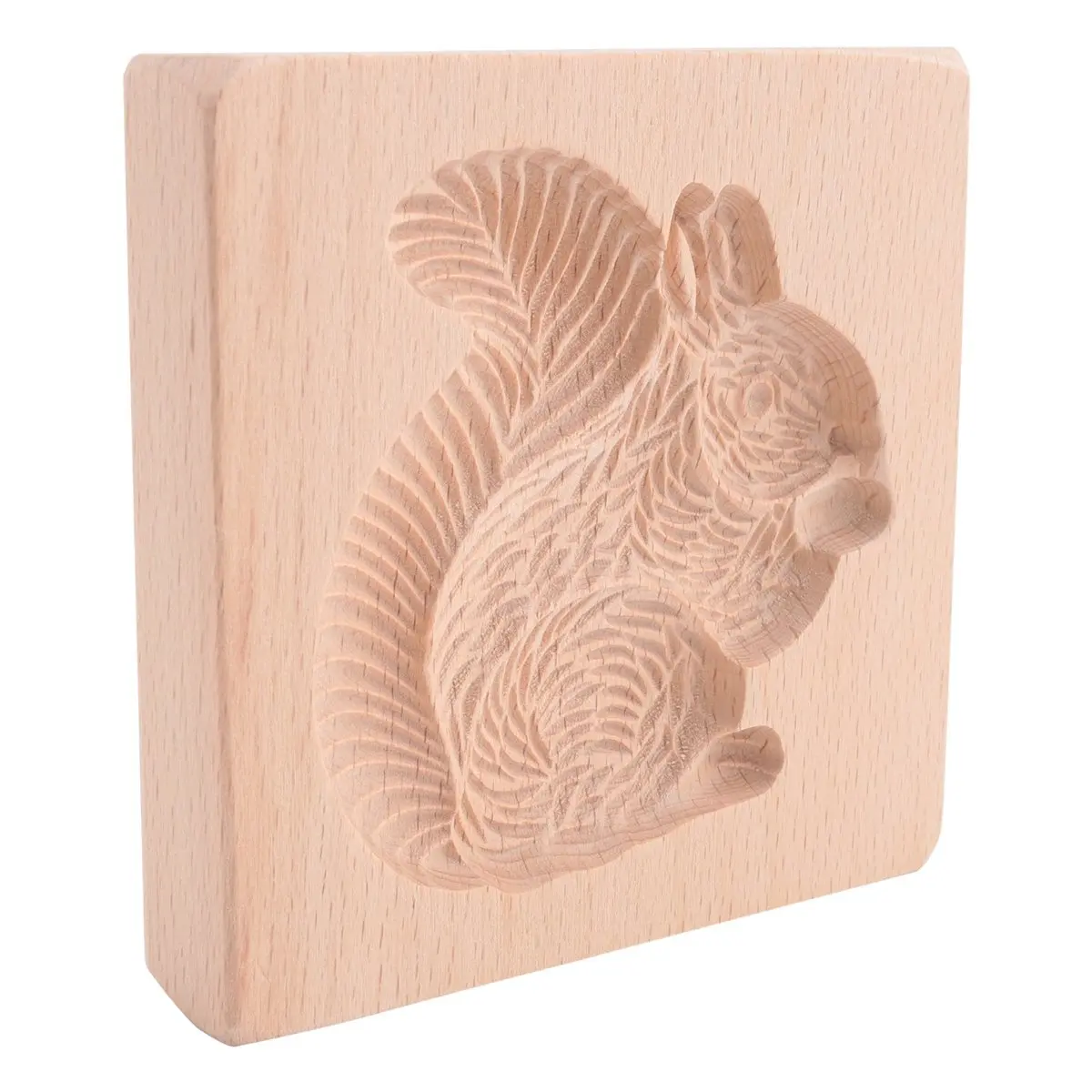

A97G Cookie Mold Shortbread Mold Wooden Biscuit Cutter Cookie Mold Cutter Gingerbread Biscuit Shortbread Mold(Squirrel)