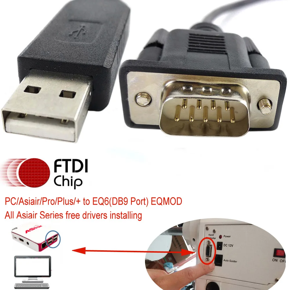 Asiair GOTO Cable for AZGTi to PC EQDIRECT-USB Skywatcher HEQ5 EQ6 EQ6Pro EQ8 SynScan EQMOD
