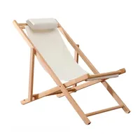 Outdoor Leisure Beach Chairs Home Furniture Balcony Garden Folding Armchair Homestay Lazy Sofa Recliner Wooden Chaise Lounge