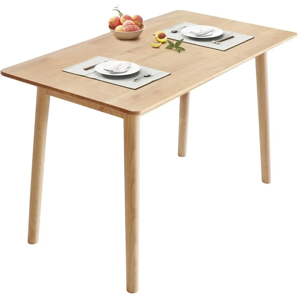 طاولة طعام من الخشب الصلب مستطيلة صغيرة حديثة من منتصف القرن لمساحات المطبخ المدمجة