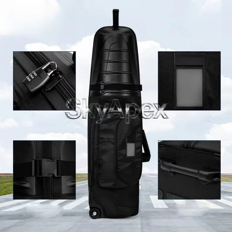 Waterproof Golf Club Travel Bag Wheeled Foldable Structure Collapse Flat Save Storage Space Convenient Transport Outdoor Golfing