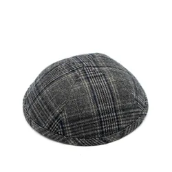 AAAS   Autumn and Winter Plaid Navy Boys caps Kids Hat KIPPA