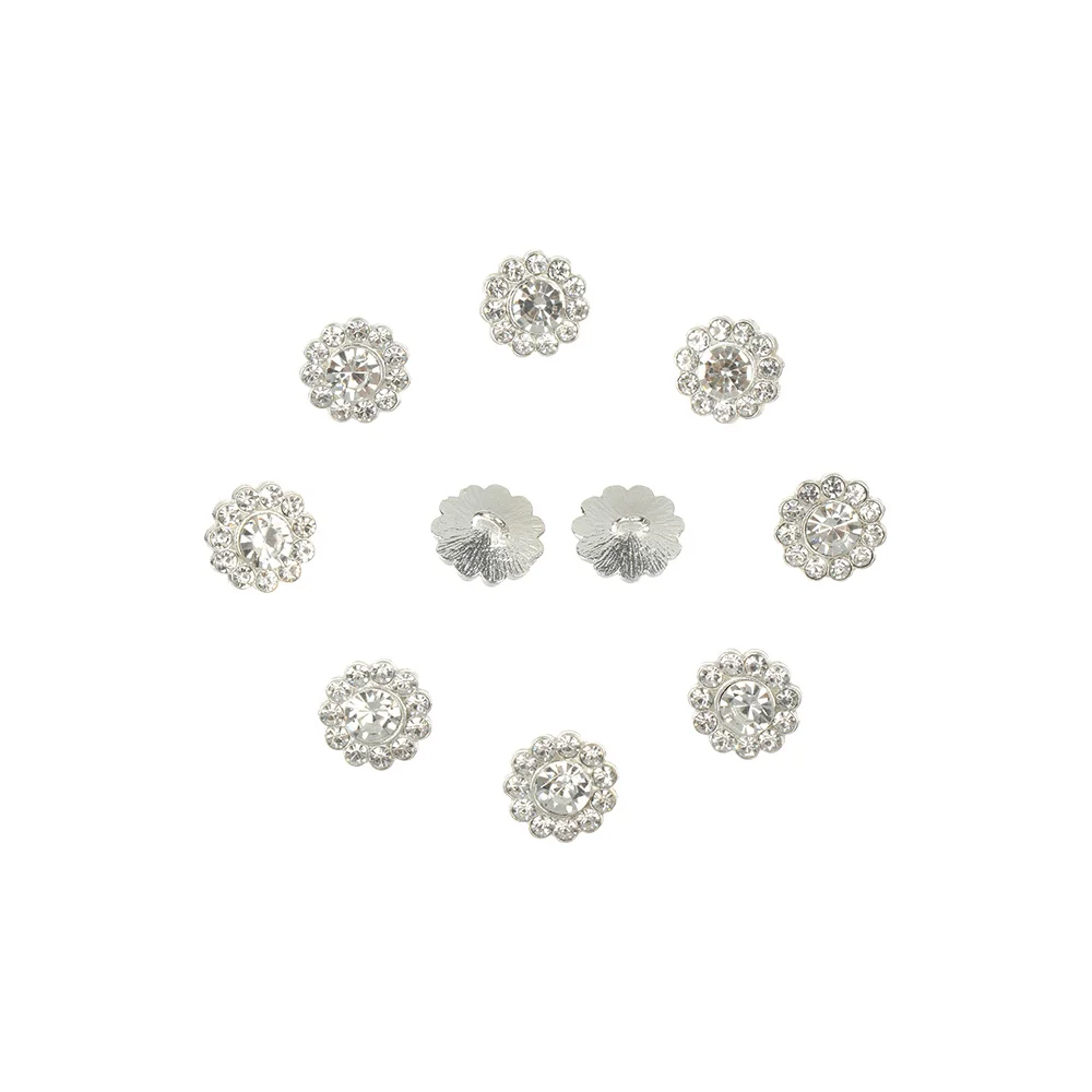 

10Pcs/Set High Quality DIY Needlework Craft Decoration Metal Rhinestone Buttons Shirt Buttons Scrapbook Accessories