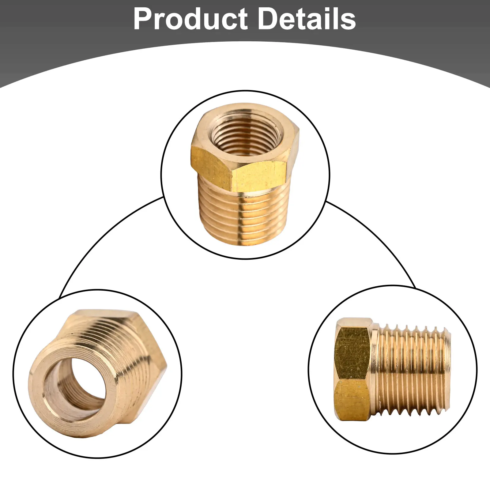 Threaded Adapter Fitting Brass 14 NPT Male To 18 NPT Female Pipe Reducer 1/4 NPT Male to 1/8 NPT Female Hexagonal Shape