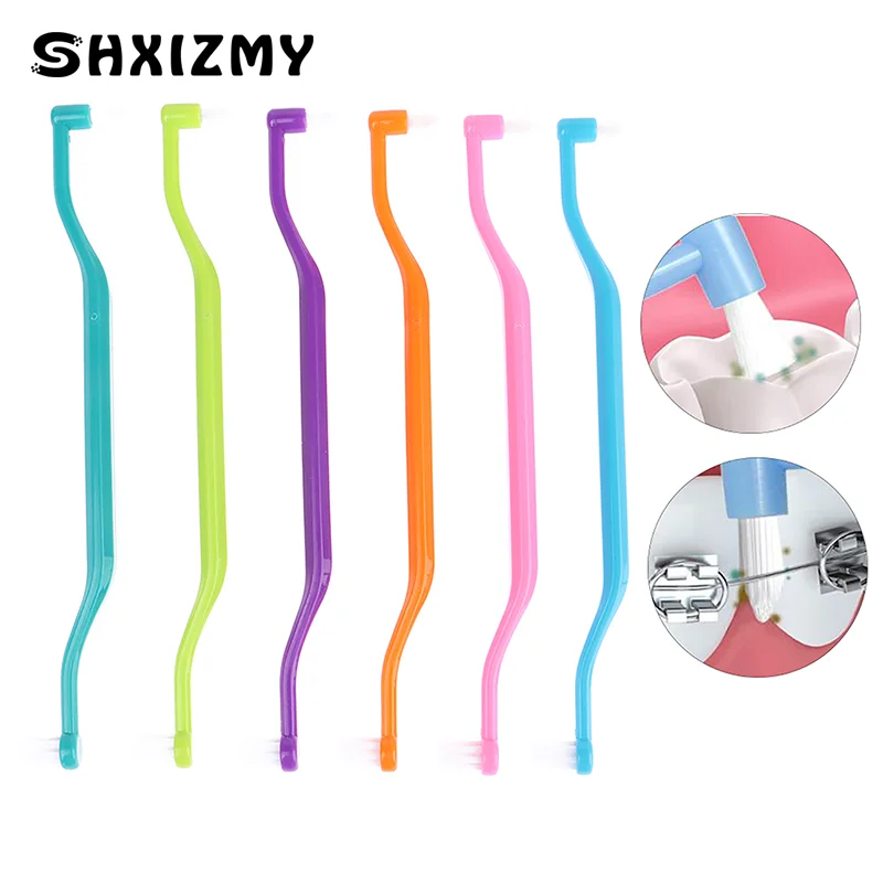 

Orthodontic Interdental Brush Double-Beam Soft Teeth Cleaning Toothbrush Oral Care Tool Small Head Soft Hair Implant Adult