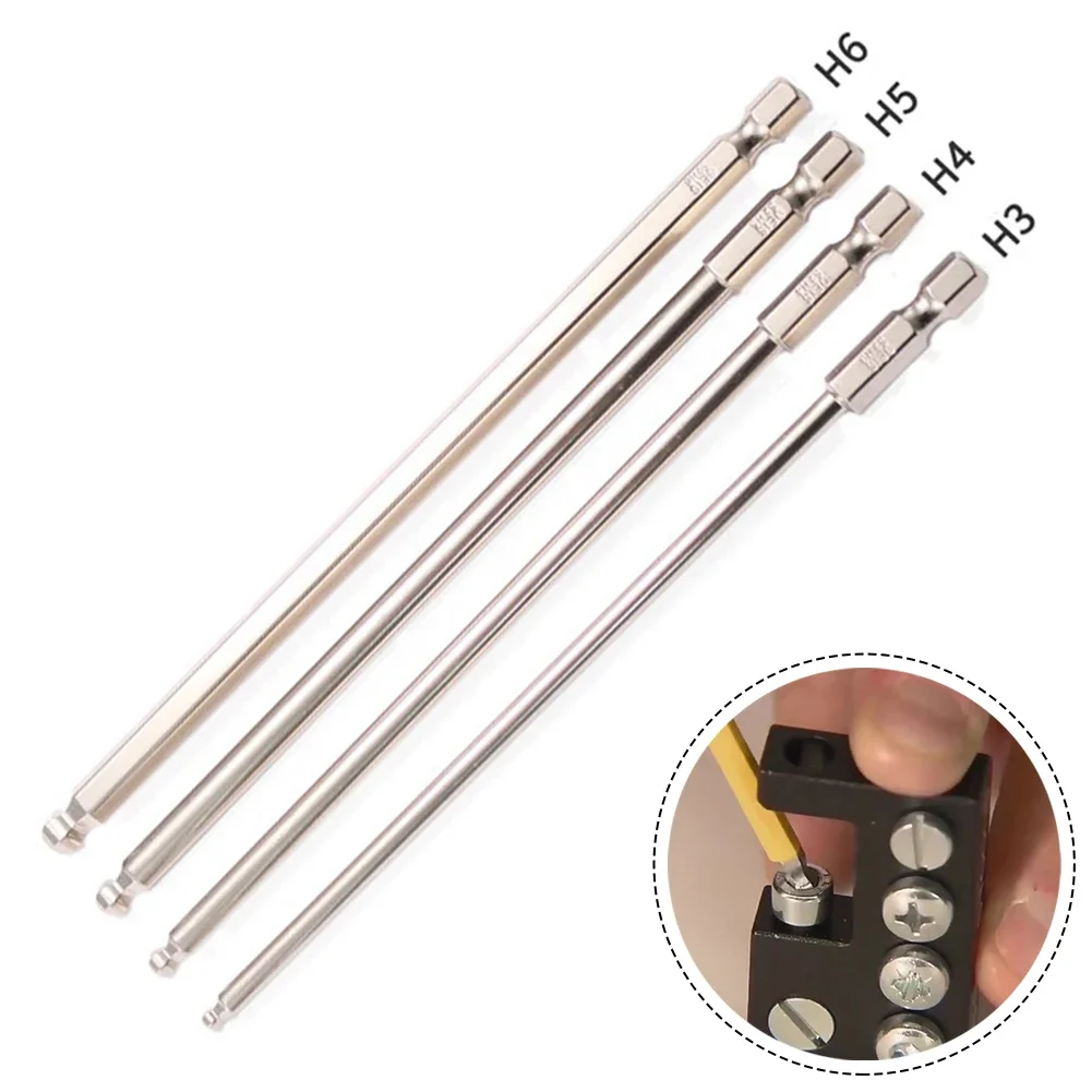 

1x 150mm Ball End Screwdriver Bit Alloy Steel Metric Hex Long Magnetic Hand Tool Alloy Steel 150m Tool Accessories