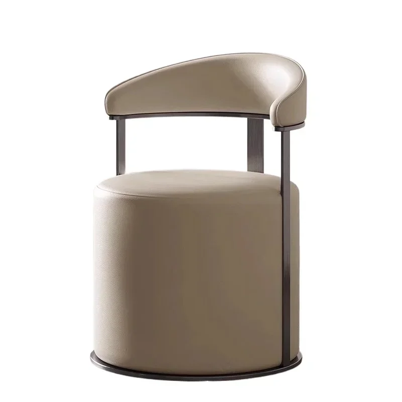Italian light luxury backrest negotiation chair round stool household living room modern size apartment