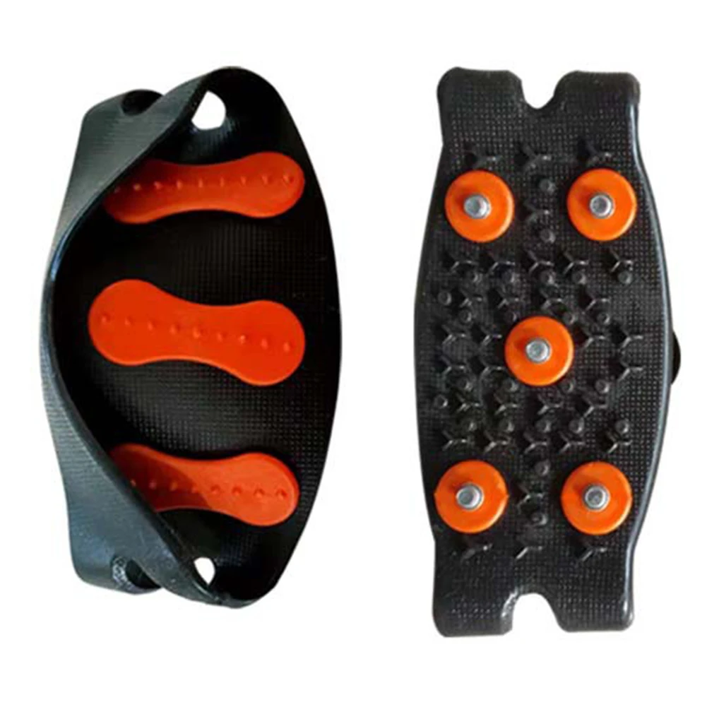 1 Pairs 5-Stud Snow Ice Claw Anti Slip Climbing Crampons Grips Unisex Shoes Boots Covers Outdoor Chain Shoe Spikes for Winter