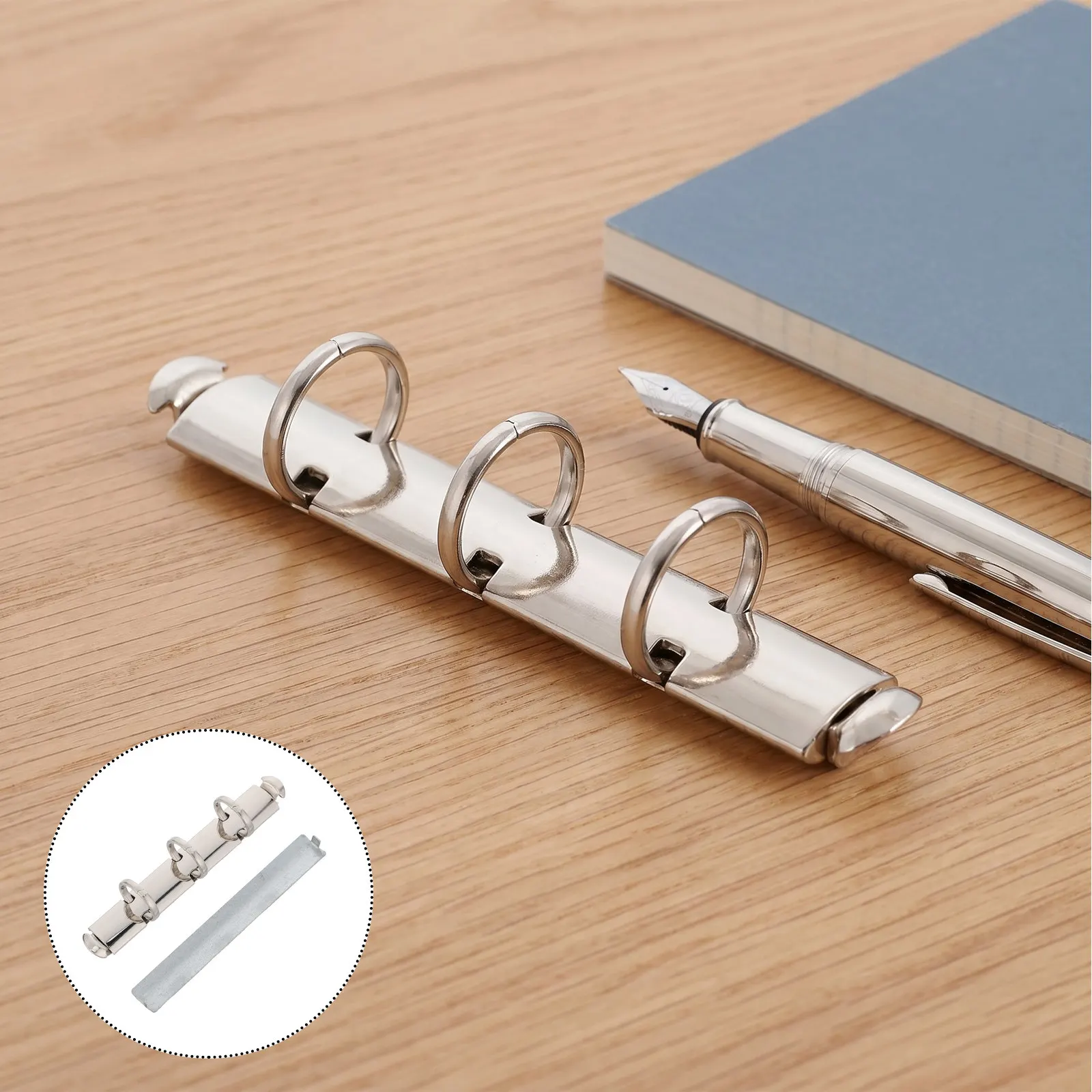1 Set Metal Loose Leaf Binder Rings For Notebook 3 Hole Ring Binder Mechanisms Detachable Binding Spine Rings Refill For Journal view 6