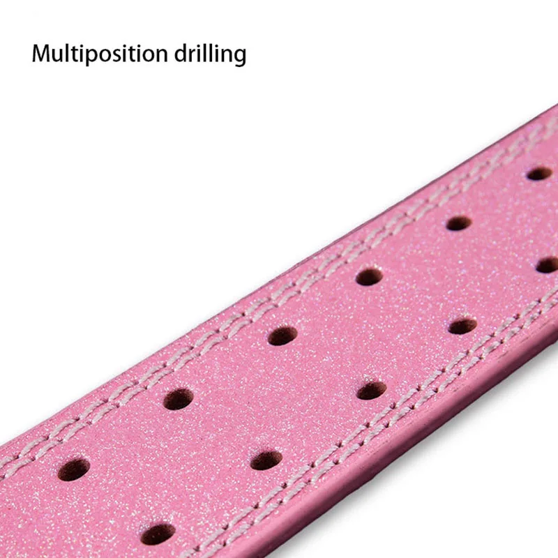 Fitness Power lifting Belt PU Leather Sparkling Pink Glitter Weightlifting Belt