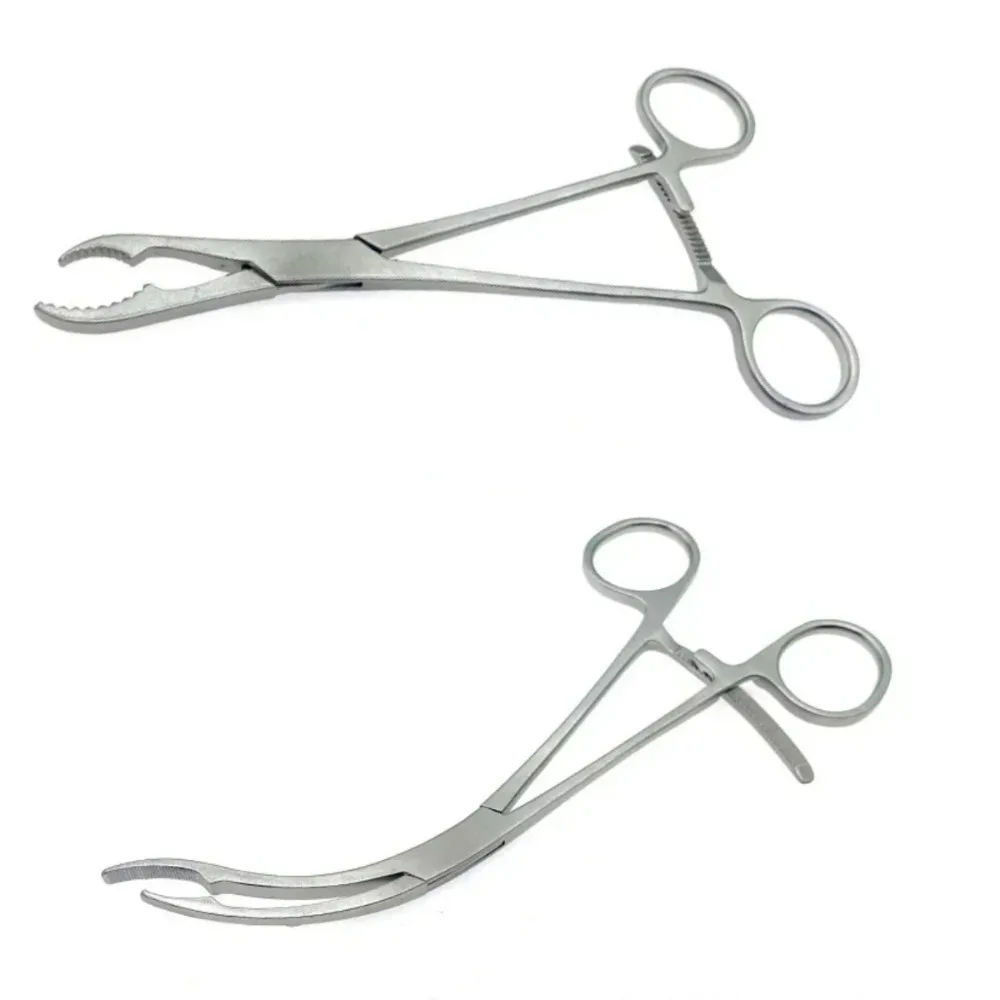 Pet Orthopedic Instruments Ankle Bone Holding Forceps Straight Curved Surgical Tools