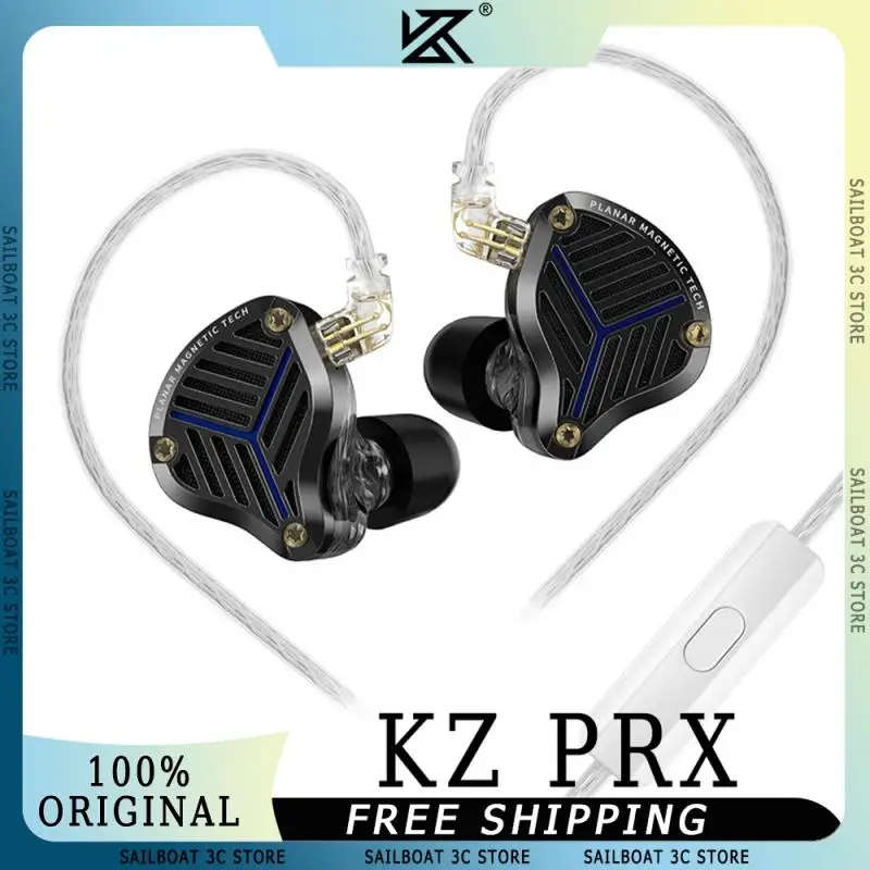 KZ PRX Wired HiFi Earphones Fourth-Generation Newly Planar Diaphragm Driver Bass Monitor Earbuds With Detachable Cable Custom