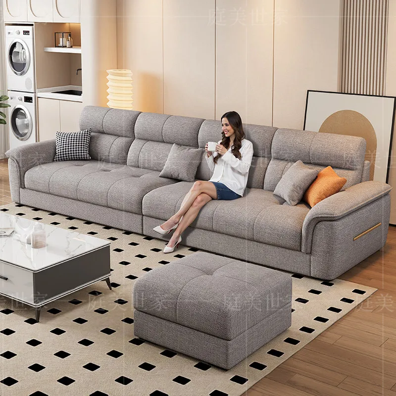 Italian small apartment cat scratch leather high back detachable washable sofa combination