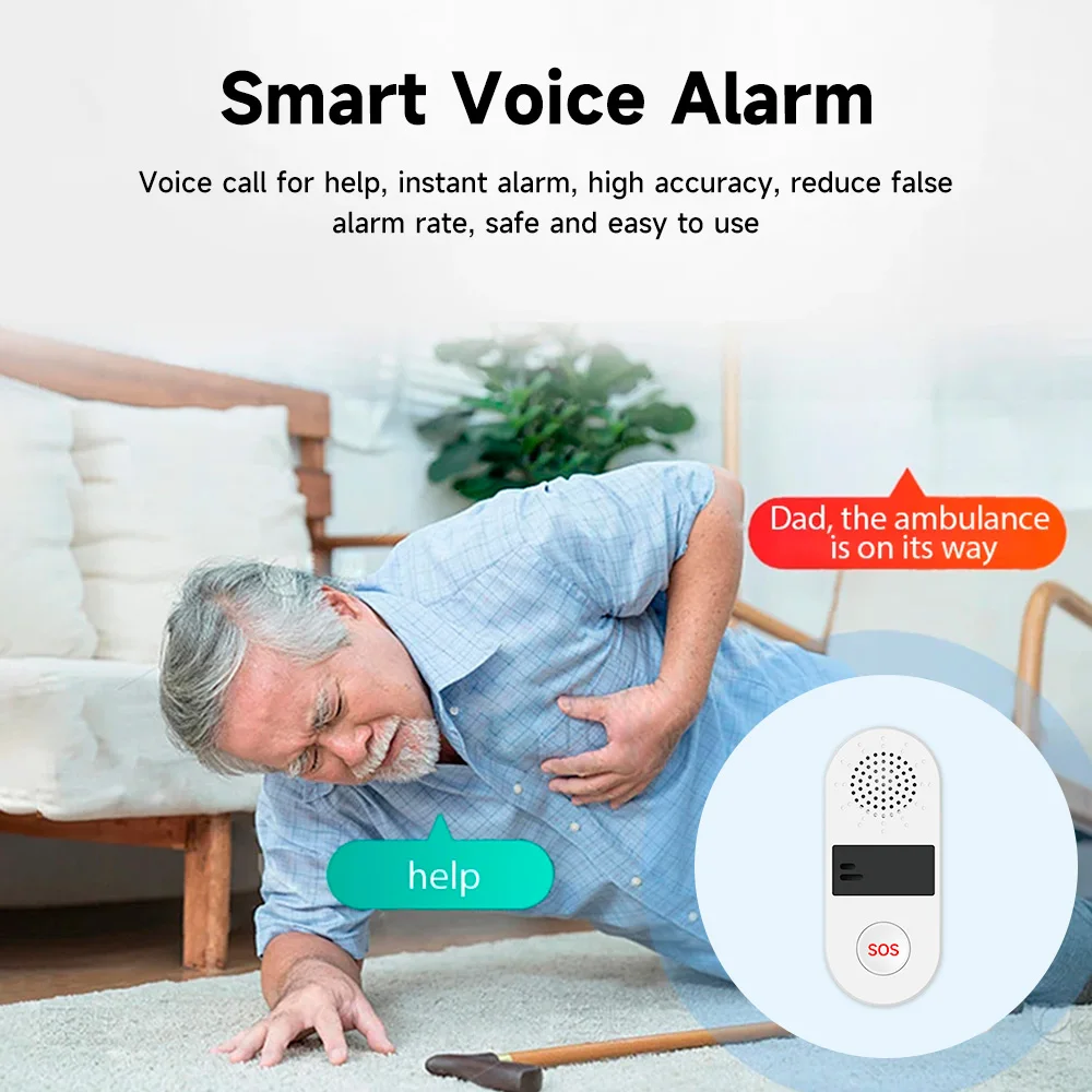 Controle Remoto Home Sistema de Segurança Alarme, Smart SOS Som e Luz Alarme, One-Button Call for Emergency, Ajuda App, Tuya, Wifi, 130dB