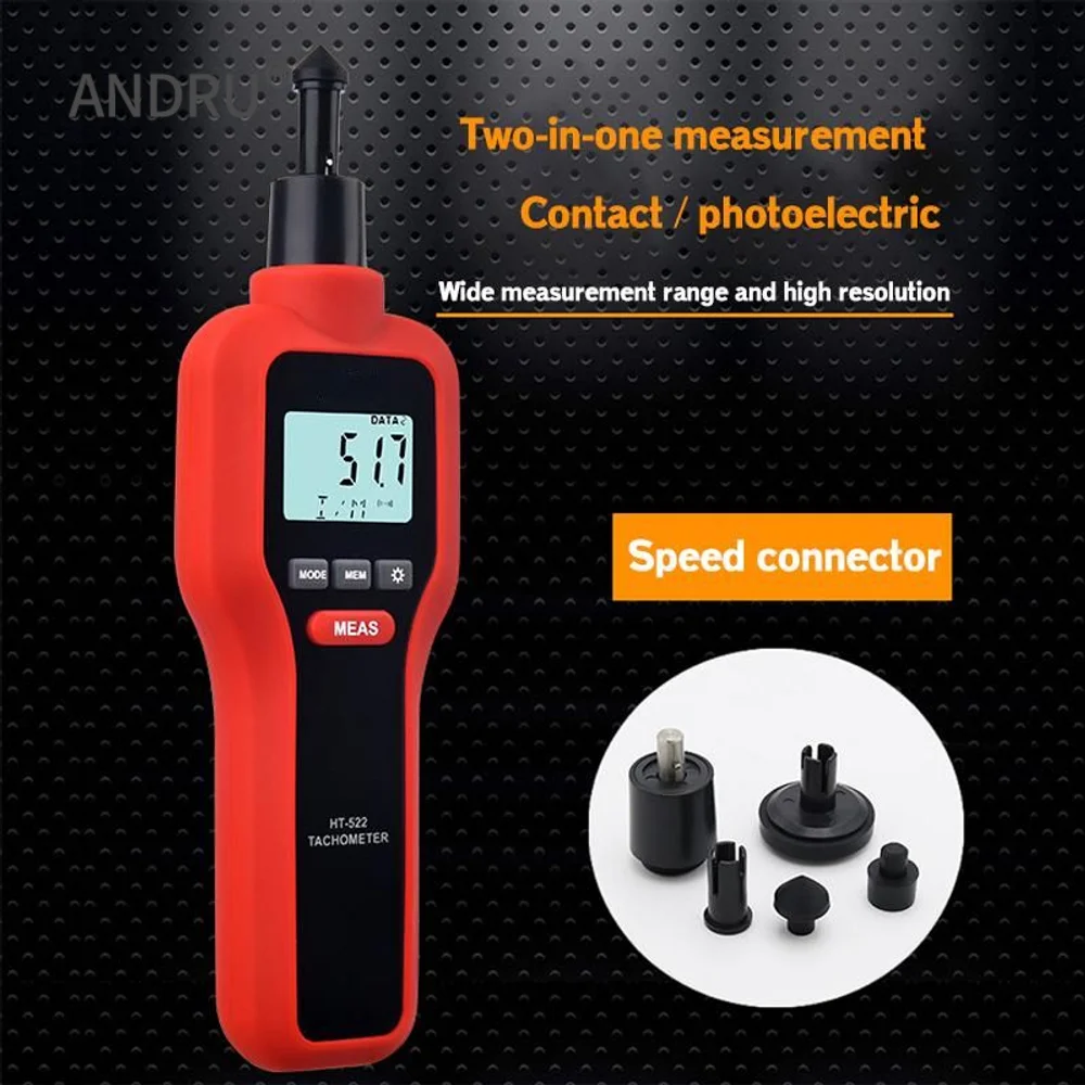 HT-522 Handheld Digital Tachometer Rpm Meter for Car Laser 