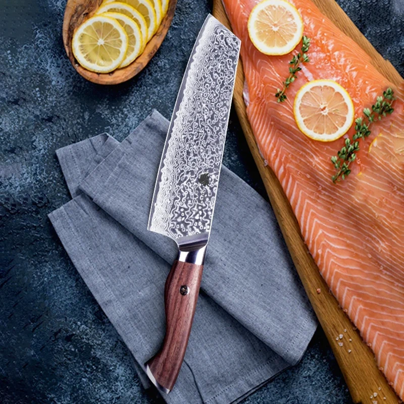 

8 Inch Kiritsuke Knife 67-layers Damascus VG-10 Steel Blade Rosewood Handle Sharp Chef Cleaver Slicing Cutlery Kitchen Knives