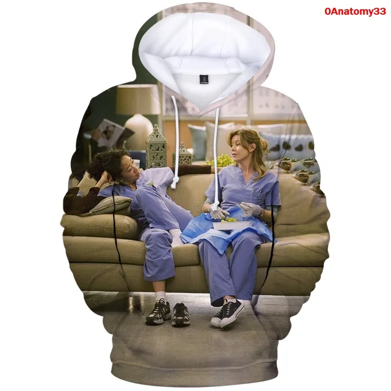 Harajuku Popular Novelty Youthful Grey's Anatomy 3D print Hoodies Sweatshirts Men/Women Sweatshirt Casual Long Sleeve Pullovers