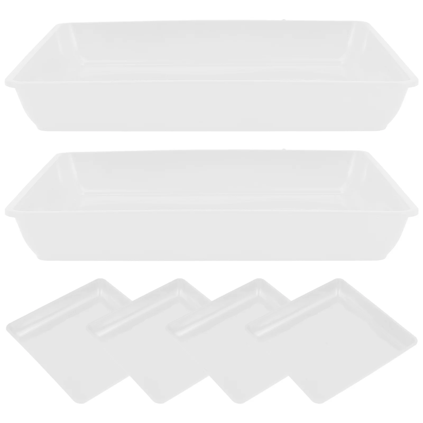 

6Pcs Square Planter Trays Plastic Plant Saucers Black Indoor Outdoor Water Catcher Base for Flower Pots Bonsai Pot Saucer