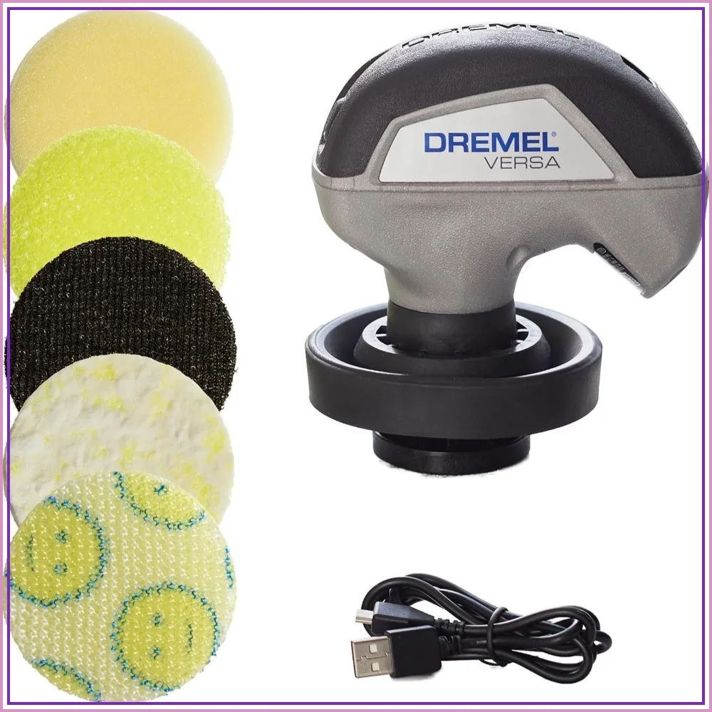 

Cordless Electric Spin Scrubber with 5 Scrub Daddy Pads - Waterproof High Speed Multi-Surface Cleaner for Kitchen Bathroom