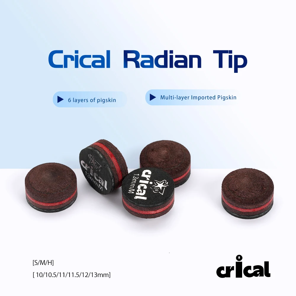 crical-radian-pool-cue-tip-6-layer-imported-pigskin-10-13mm-6-sizes-pre-shaped-soft-medium-hard-s-m-h-snooker-billiard