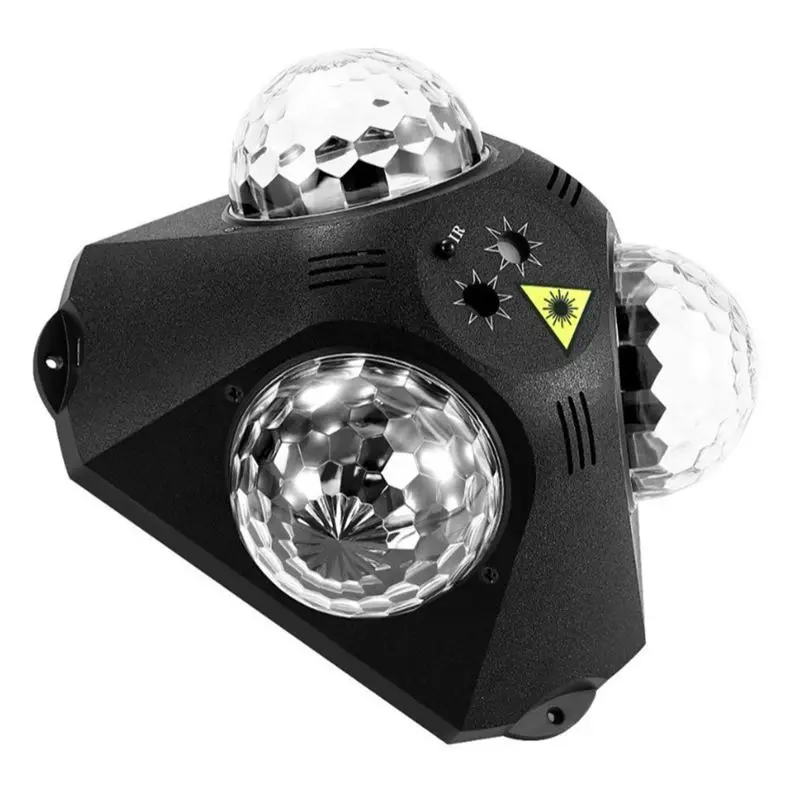 

AB51 Party Light DJ Three-Head Disco Ball With RGB Laser And Pattern Projection For Bar Wedding