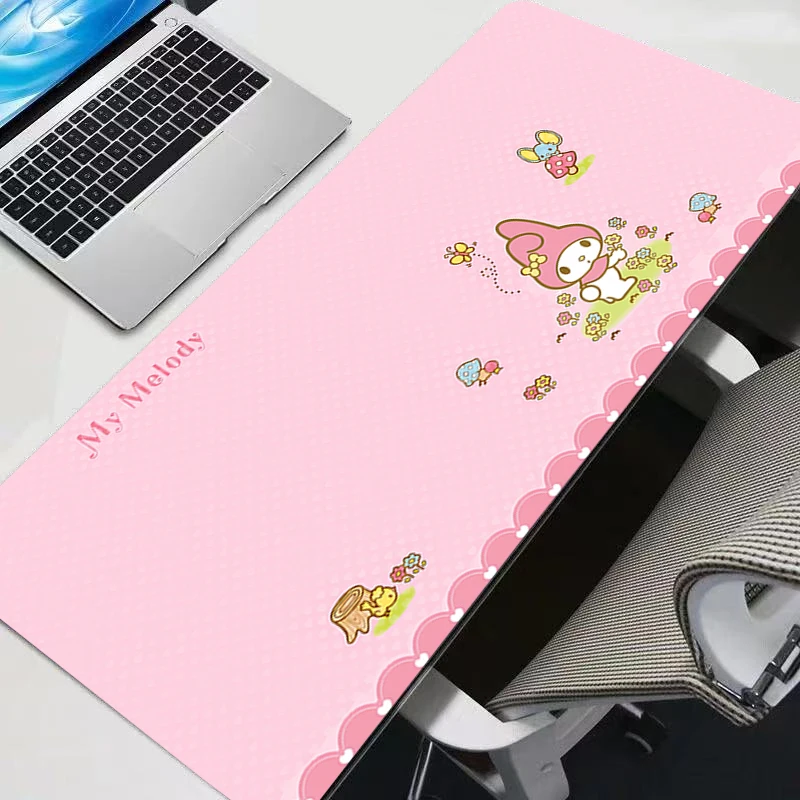لوحة ماوس غير قابلة للانزلاق My Melody HD طباعة الألعاب كبيرة Dywan ألعاب لوحة المفاتيح تمديد حصيرة مكتبية الجدول السجاد لوحة الماوس للكمبيوتر #3